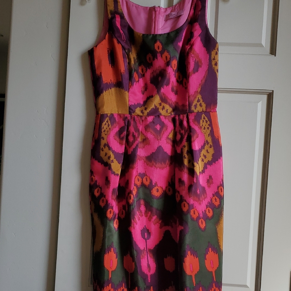 Colorful Ikat Motif Multicolor Dress